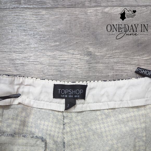 Topshop Houndstooth Cropped Pants Size 6 - Picture 2 of 6